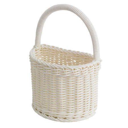 Saleen White Half Round Bathroom Basket