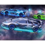 Walltastic Neon Supercars Wall Mural