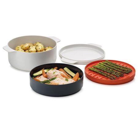 Joseph Joseph M-Cuisine Stone & Orange 4 Piece Stackable Microwave Cooking Set